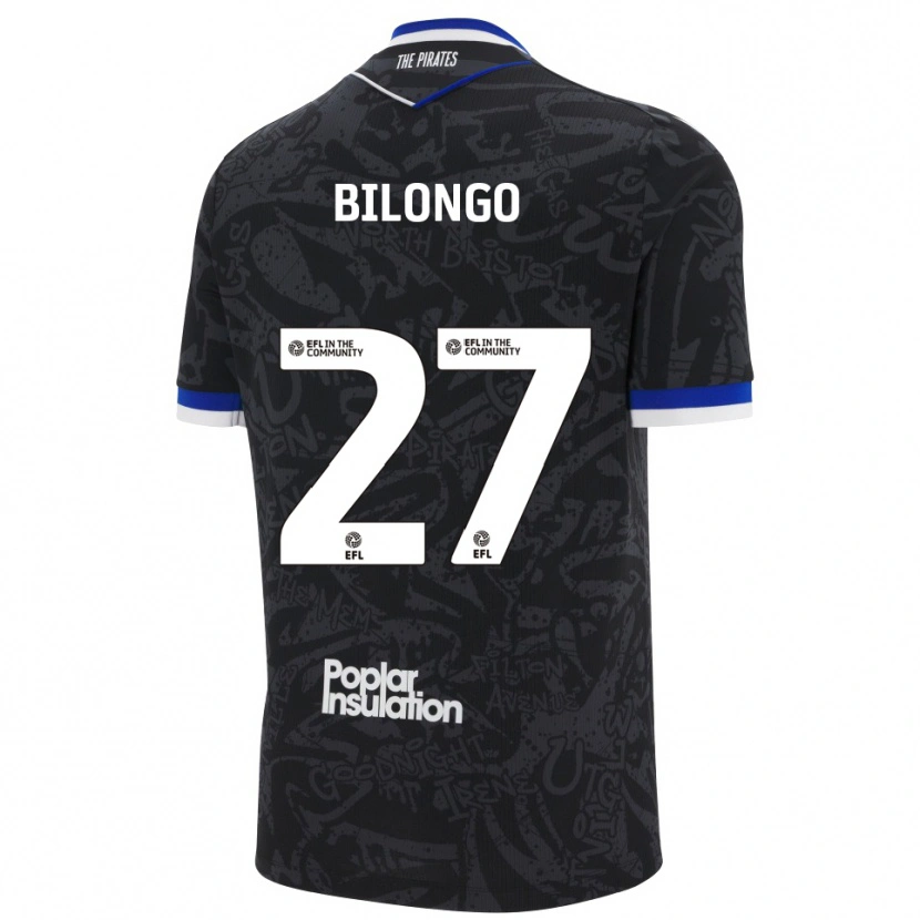 Danxen Hombre Camiseta Bryant Bilongo #27 Negro Blanco 2ª Equipación 2025/26 La Camisa