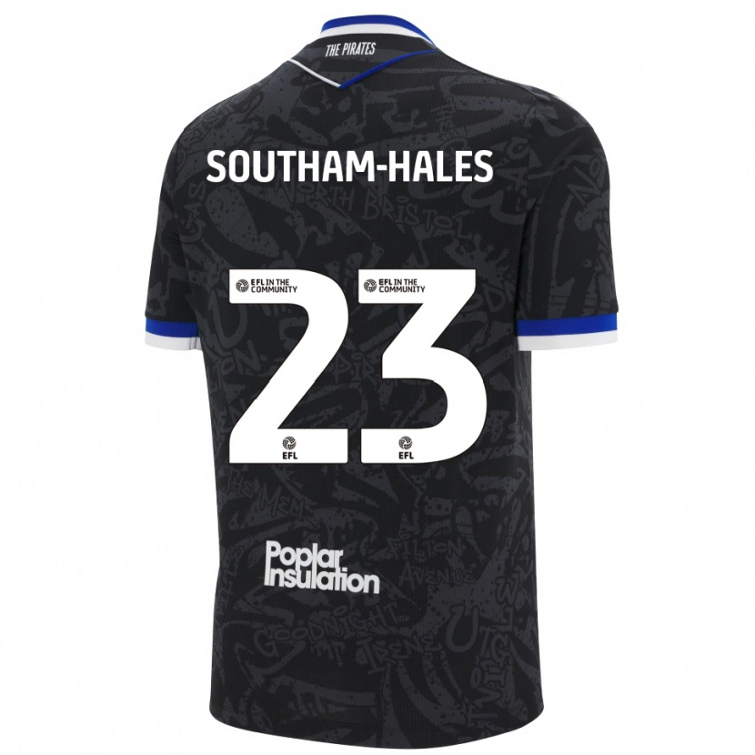 Danxen Hombre Camiseta Macauley Southam-Hales #23 Negro Blanco 2ª Equipación 2025/26 La Camisa