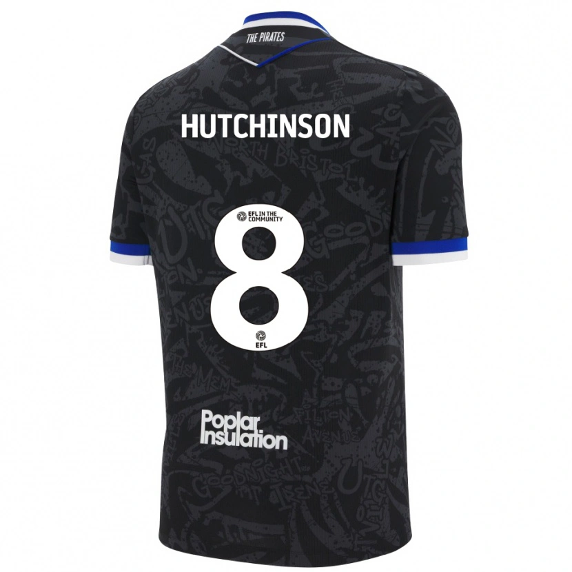 Danxen Hombre Camiseta Isaac Hutchinson #8 Negro Blanco 2ª Equipación 2025/26 La Camisa