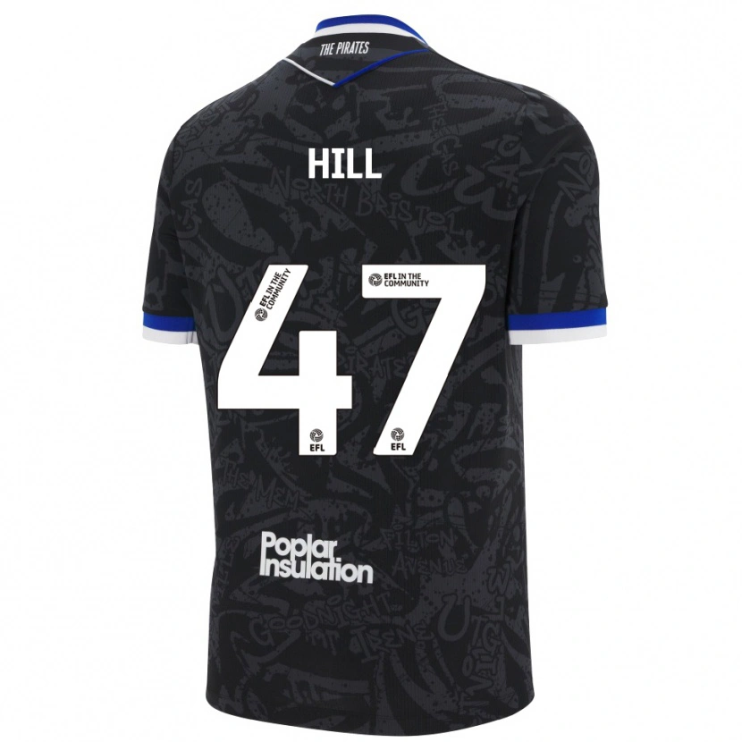 Danxen Hombre Camiseta Kian Hill #47 Negro Blanco 2ª Equipación 2025/26 La Camisa