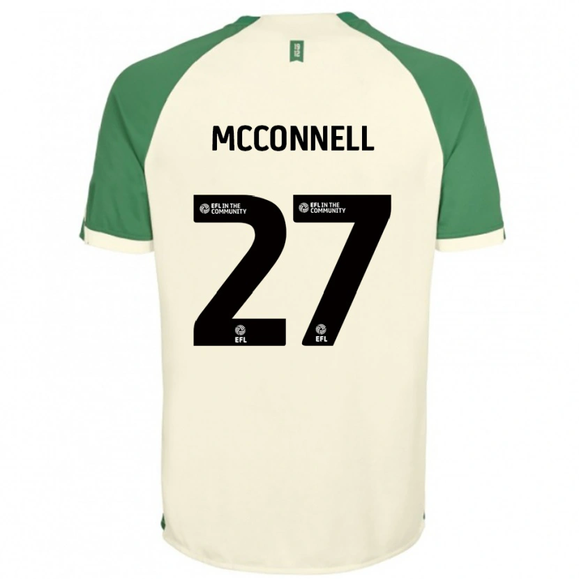 Danxen Hombre Camiseta Glenn Mcconnell #27 Blanco Hueso Verde 2ª Equipación 2025/26 La Camisa