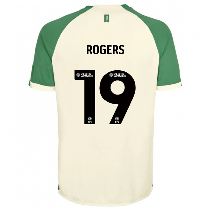 Danxen Hombre Camiseta Beatrice Rogers #19 Blanco Hueso Verde 2ª Equipación 2025/26 La Camisa