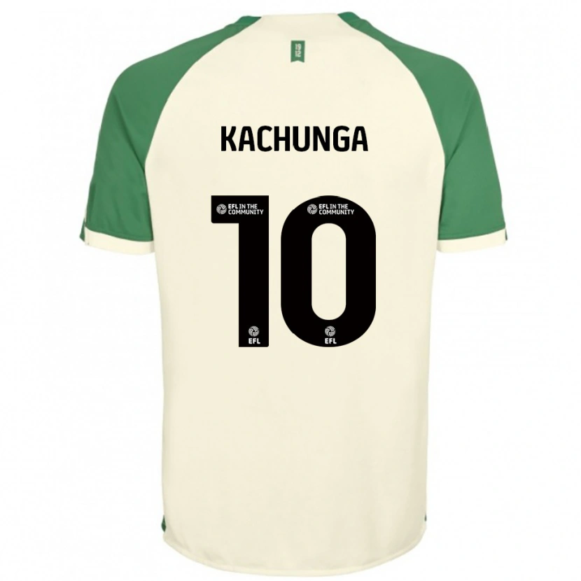 Danxen Hombre Camiseta Elias Kachunga #10 Blanco Hueso Verde 2ª Equipación 2025/26 La Camisa