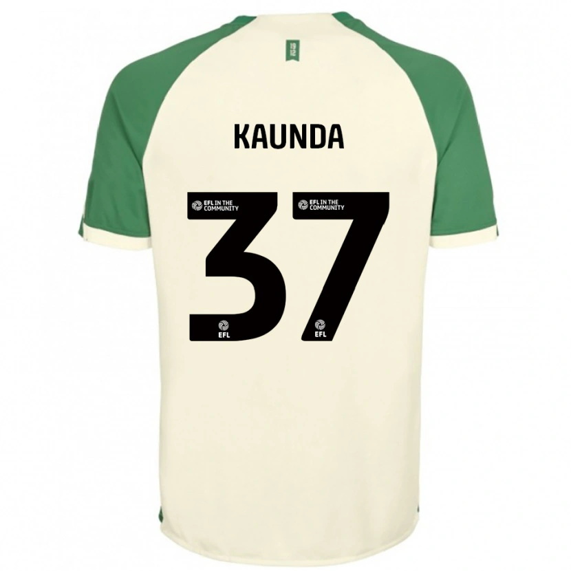 Danxen Hombre Camiseta Amaru Kaunda #37 Blanco Hueso Verde 2ª Equipación 2025/26 La Camisa