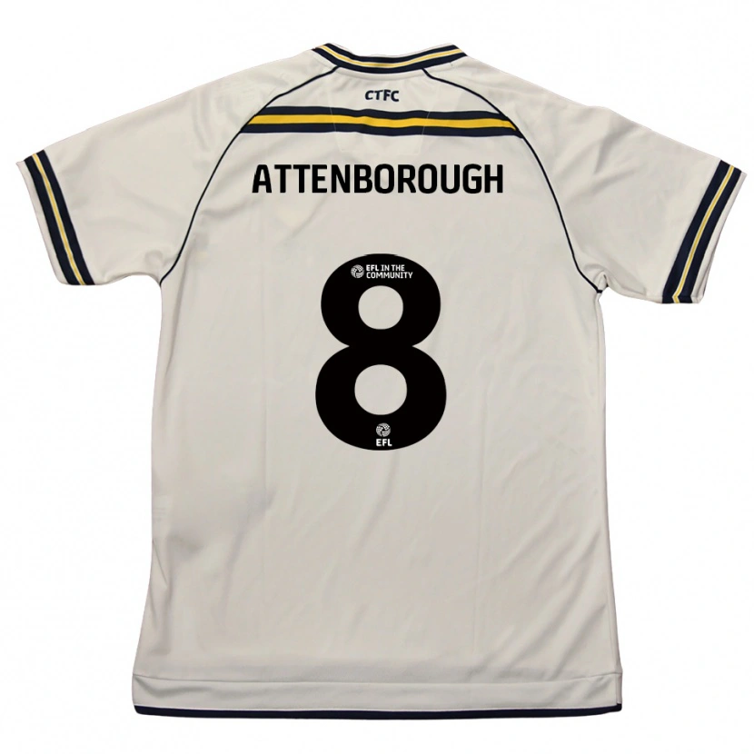 Danxen Hombre Camiseta Megan Attenborough #8 Blanco Azul Marino 2ª Equipación 2025/26 La Camisa