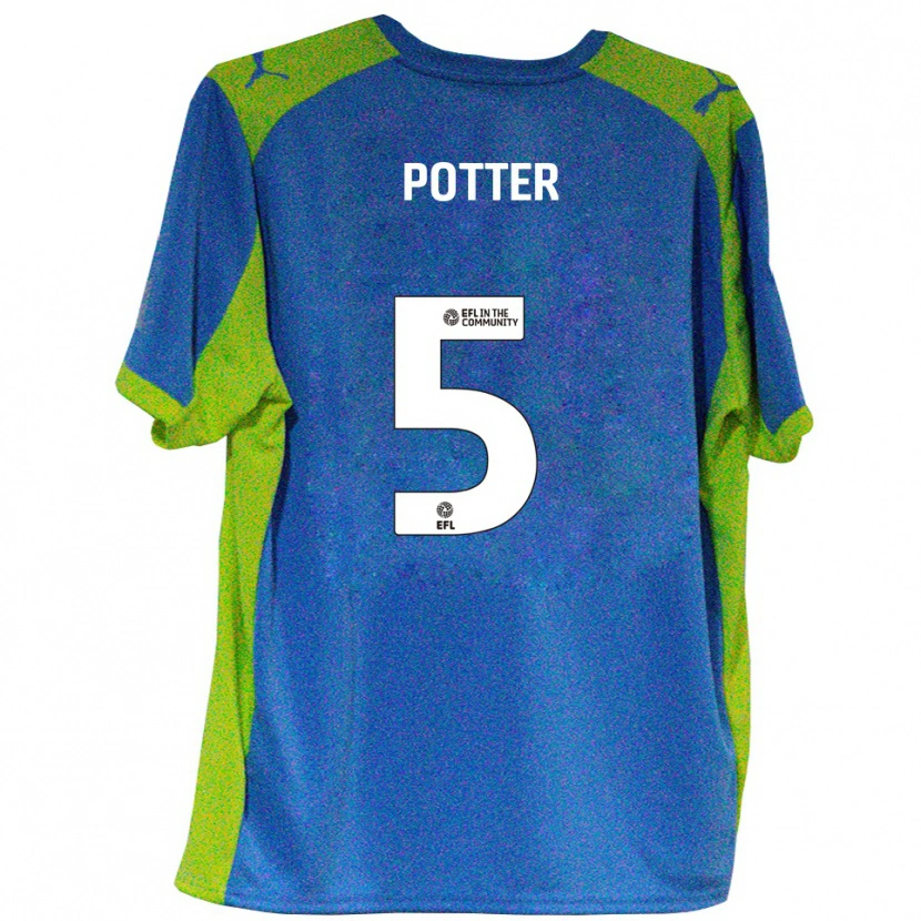 Danxen Hombre Camiseta Finley Potter #5 Celeste Amarillo 2ª Equipación 2025/26 La Camisa