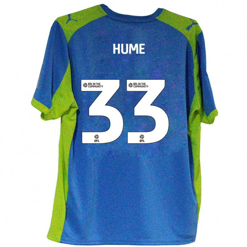 Danxen Hombre Camiseta Denver Hume #33 Celeste Amarillo 2ª Equipación 2025/26 La Camisa