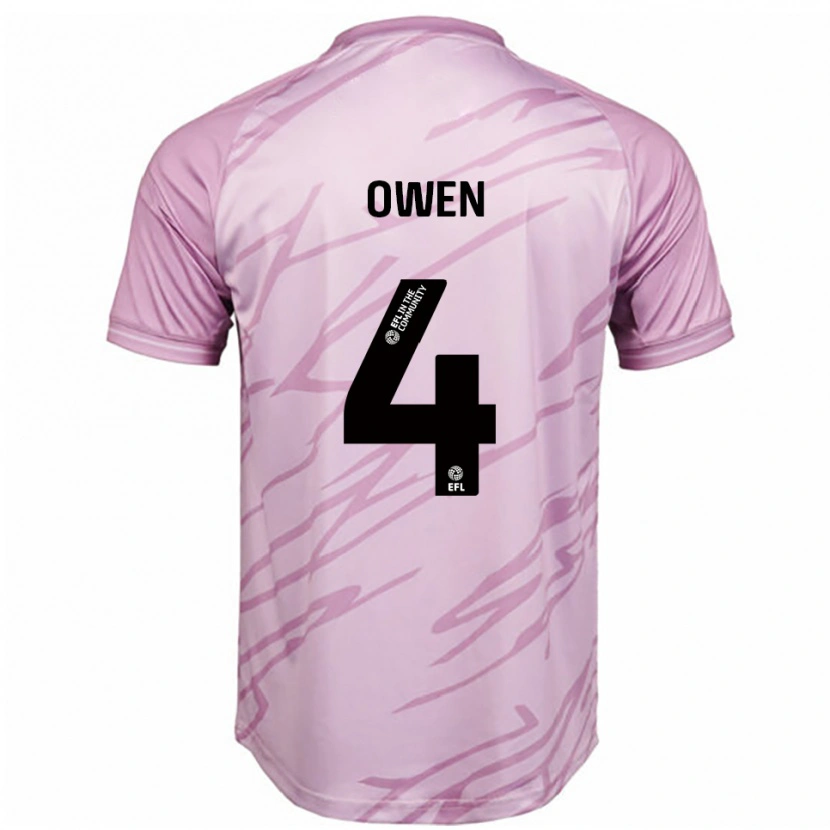 Danxen Hombre Camiseta Vikki Owen #4 Rosa Negro 2ª Equipación 2025/26 La Camisa