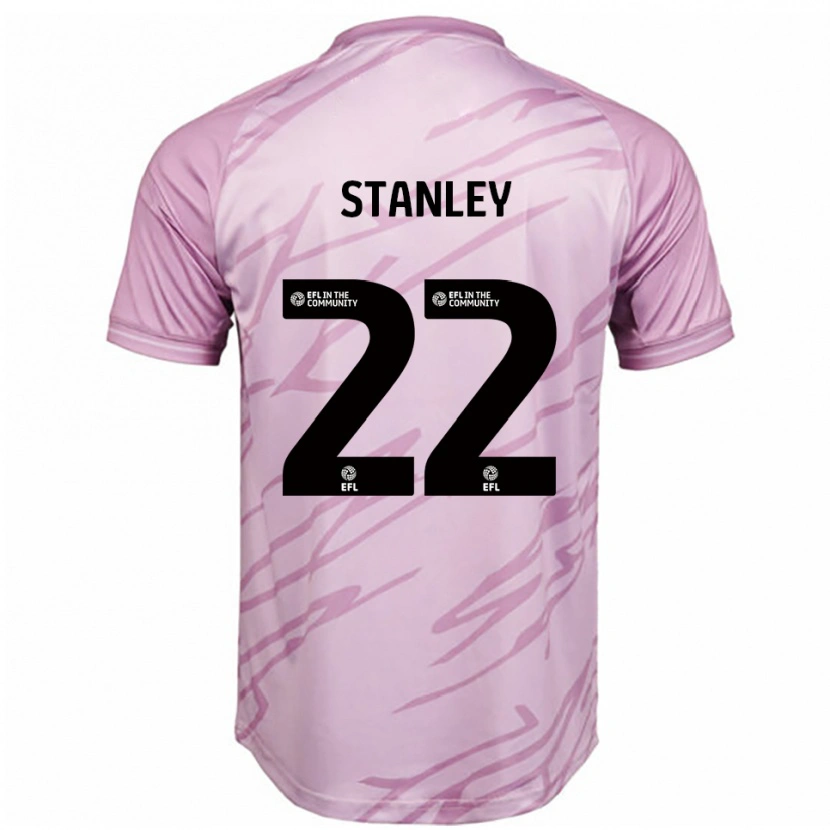 Danxen Hombre Camiseta Eva Stanley #22 Rosa Negro 2ª Equipación 2025/26 La Camisa