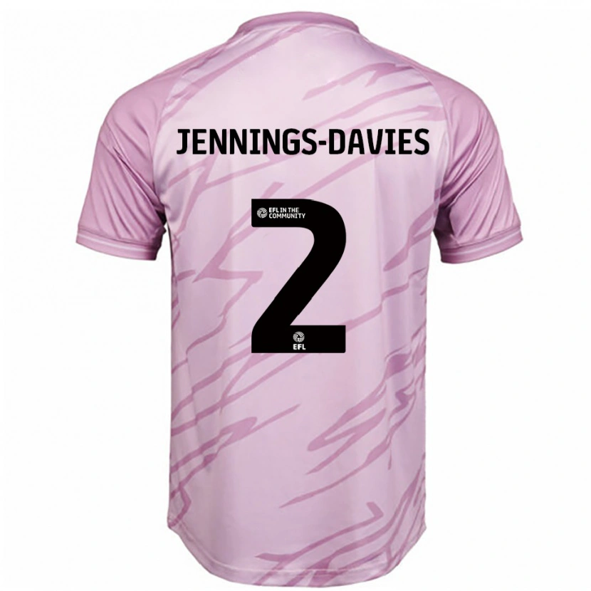 Danxen Hombre Camiseta Emily-Grace Jennings-Davies #2 Rosa Negro 2ª Equipación 2025/26 La Camisa