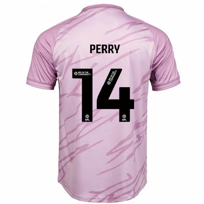 Danxen Hombre Camiseta Taylor Perry #14 Rosa Negro 2ª Equipación 2025/26 La Camisa