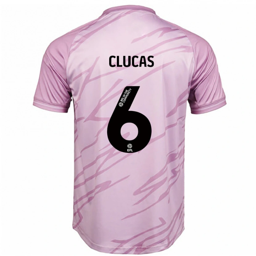Danxen Hombre Camiseta Sam Clucas #6 Rosa Negro 2ª Equipación 2025/26 La Camisa
