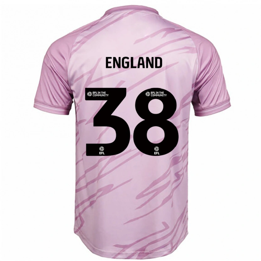 Danxen Hombre Camiseta Isaac England #38 Rosa Negro 2ª Equipación 2025/26 La Camisa