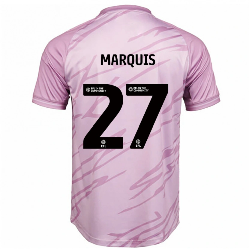 Danxen Hombre Camiseta John Marquis #27 Rosa Negro 2ª Equipación 2025/26 La Camisa