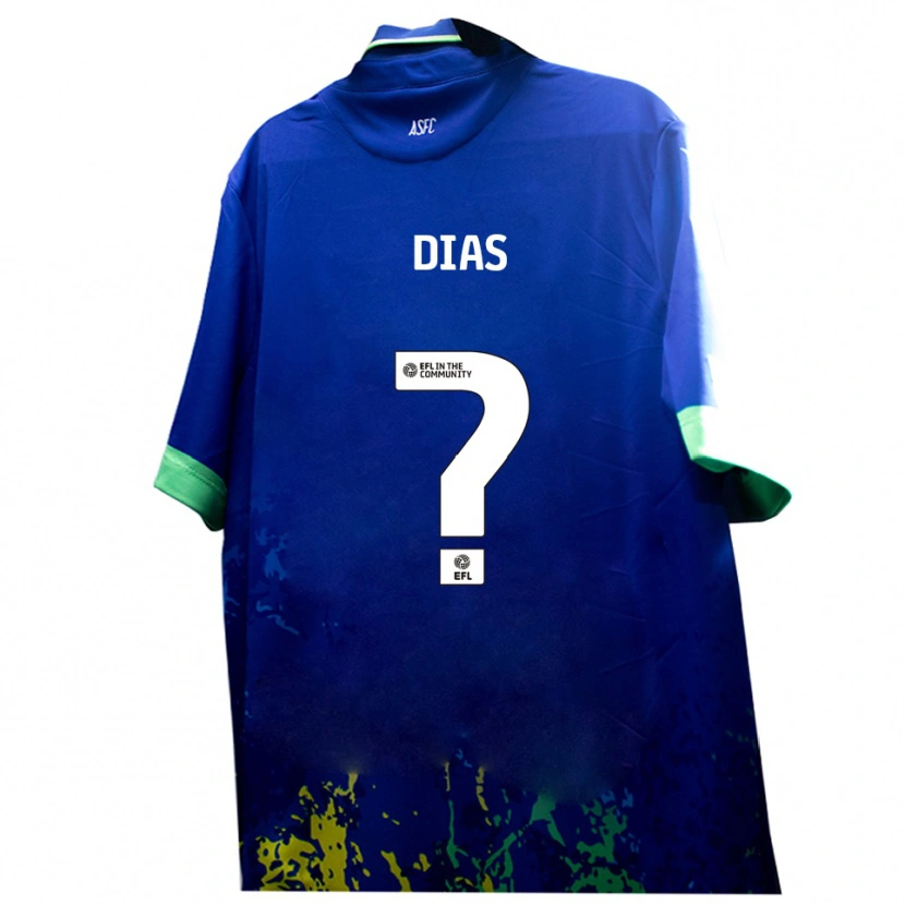 Danxen Hombre Camiseta Diego Dias #0 Azul Amarillo 2ª Equipación 2025/26 La Camisa