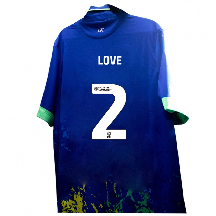 Danxen Hombre Camiseta Donald Love #2 Azul Amarillo 2ª Equipación 2025/26 La Camisa