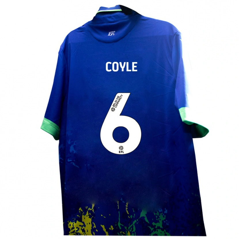 Danxen Hombre Camiseta Liam Coyle #6 Azul Amarillo 2ª Equipación 2025/26 La Camisa