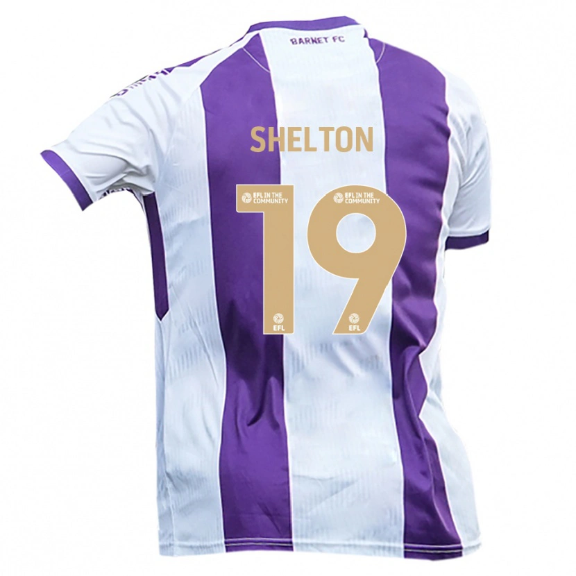 Danxen Hombre Camiseta Mark Shelton #19 Blanco Púrpura 2ª Equipación 2025/26 La Camisa