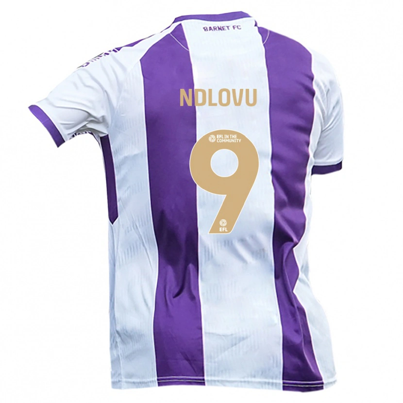 Danxen Hombre Camiseta Lee Ndlovu #9 Blanco Púrpura 2ª Equipación 2025/26 La Camisa
