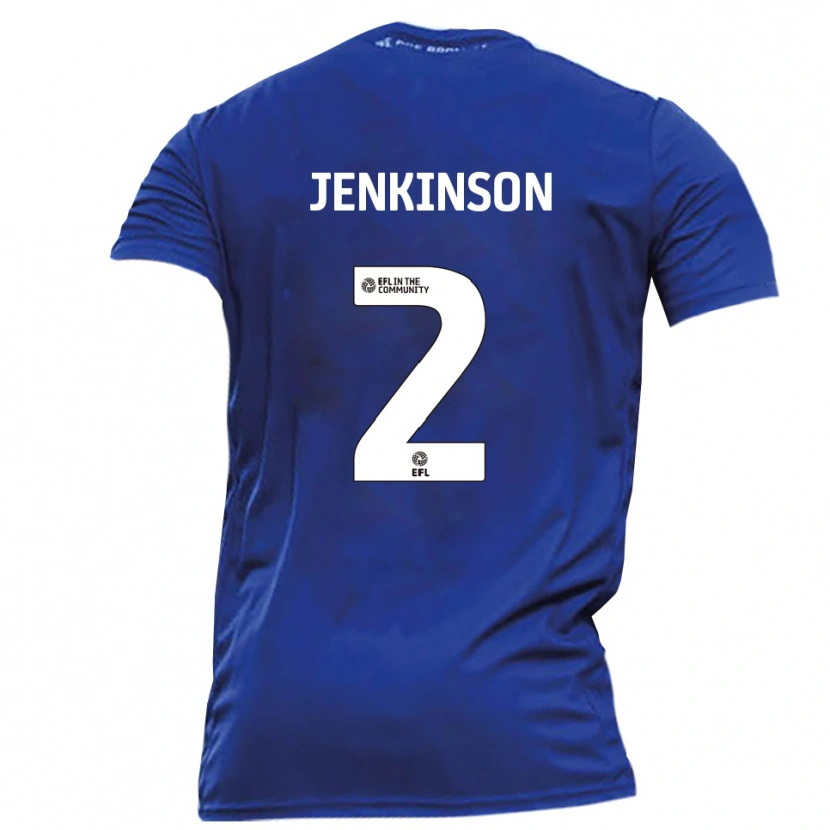 Danxen Hombre Camiseta Carl Jenkinson #2 Azul Blanco 2ª Equipación 2025/26 La Camisa