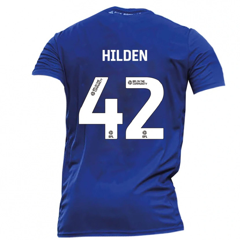 Danxen Hombre Camiseta Alfie Hilden #42 Azul Blanco 2ª Equipación 2025/26 La Camisa