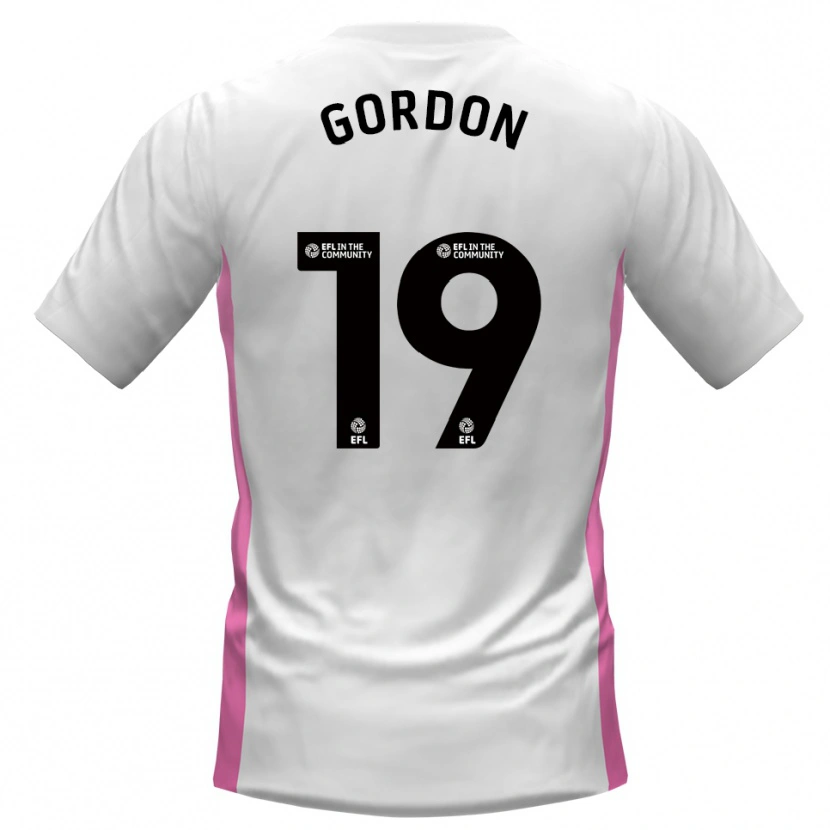 Danxen Hombre Camiseta Lewis Gordon #19 Blanco Rojo 2ª Equipación 2025/26 La Camisa