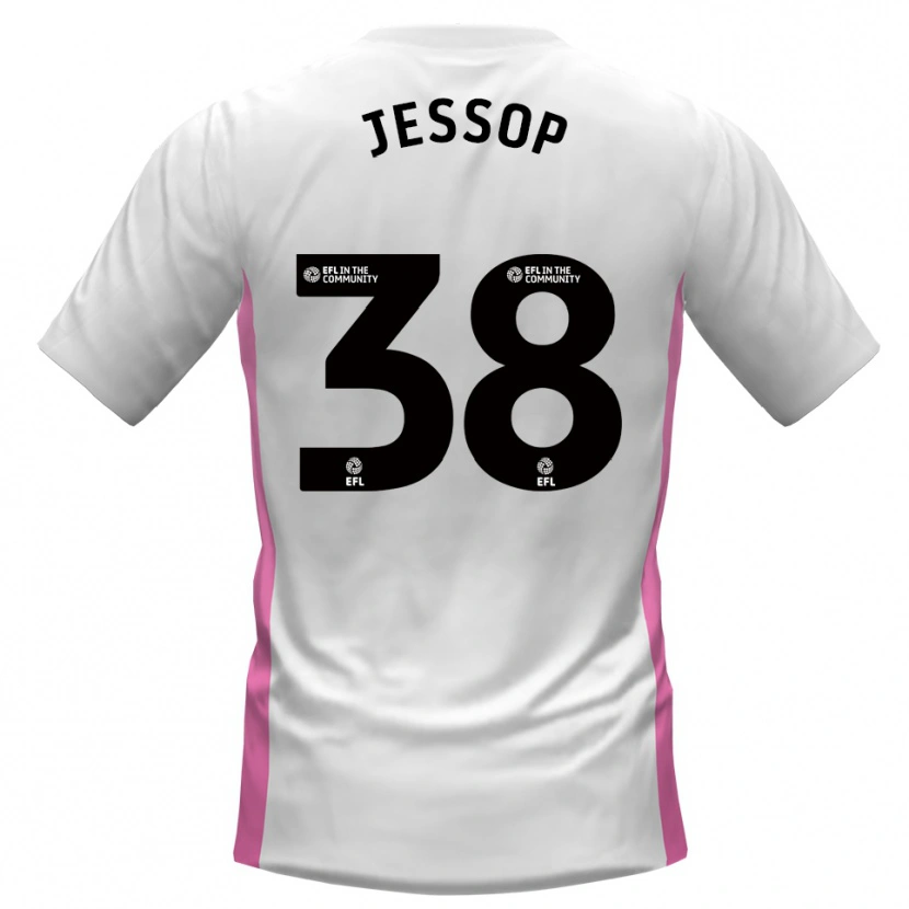 Danxen Hombre Camiseta Liam Jessop #38 Blanco Rojo 2ª Equipación 2025/26 La Camisa