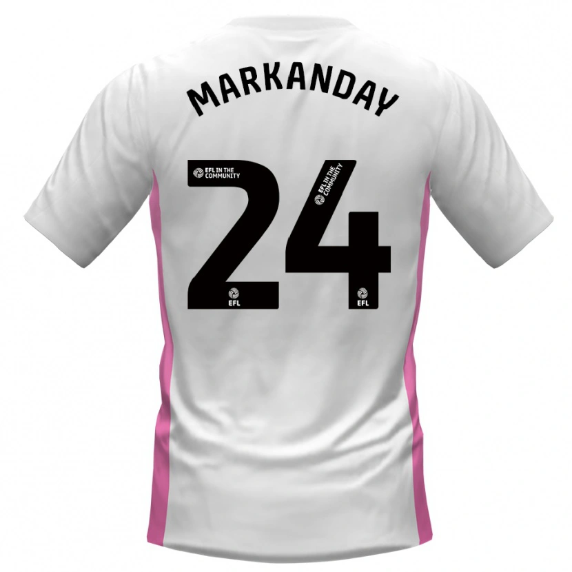 Danxen Hombre Camiseta Dilan Markanday #24 Blanco Rojo 2ª Equipación 2025/26 La Camisa