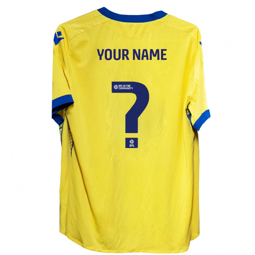 Danxen Hombre Camiseta Su Nombre #0 Amarillo Azul 2ª Equipación 2025/26 La Camisa