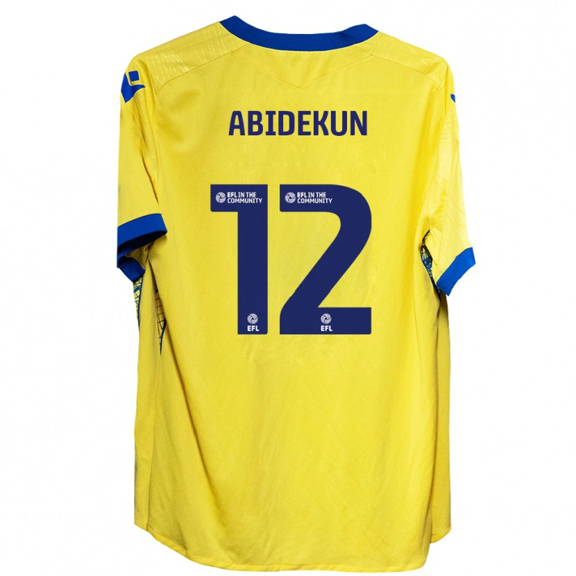 Danxen Hombre Camiseta Fela Abidekun #12 Amarillo Azul 2ª Equipación 2025/26 La Camisa