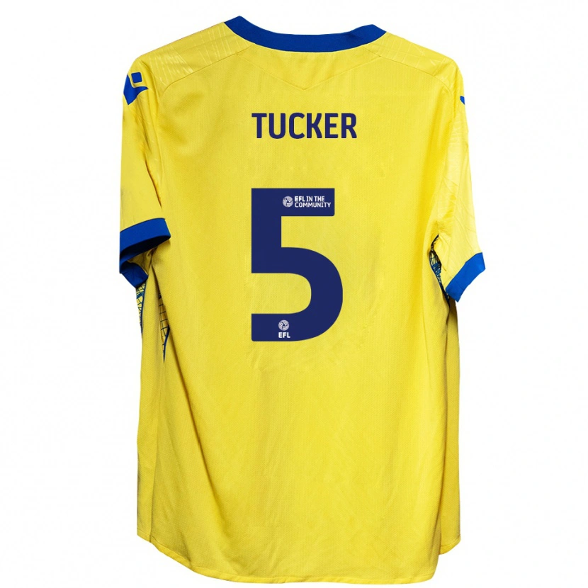Danxen Hombre Camiseta Jack Tucker #5 Amarillo Azul 2ª Equipación 2025/26 La Camisa