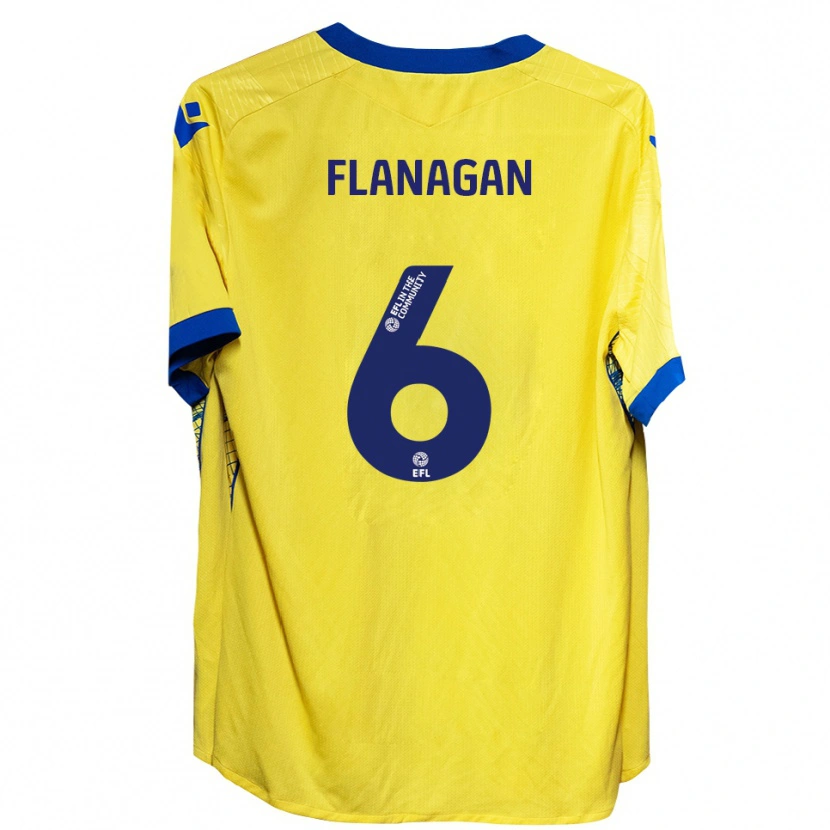 Danxen Hombre Camiseta Tom Flanagan #6 Amarillo Azul 2ª Equipación 2025/26 La Camisa