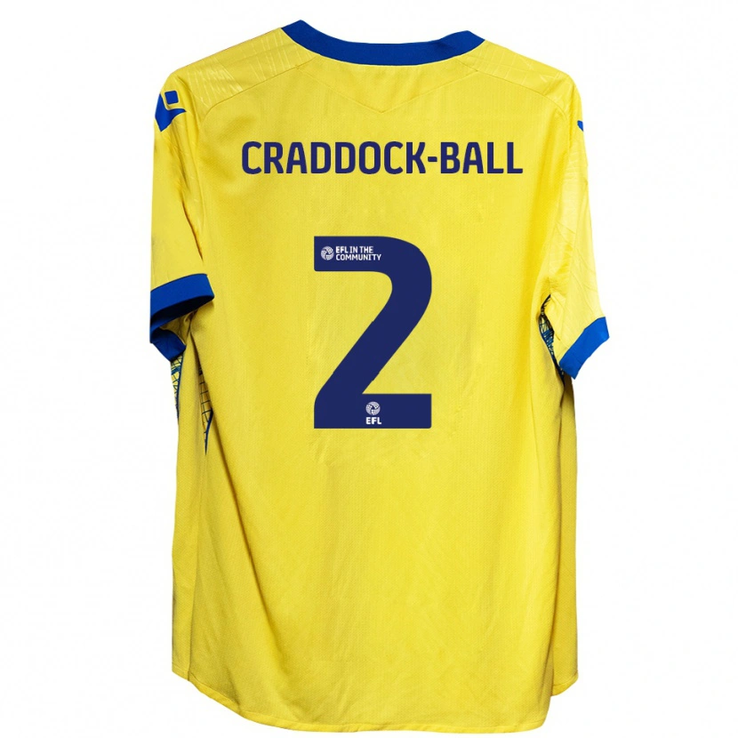 Danxen Hombre Camiseta Jac Craddock-Ball #2 Amarillo Azul 2ª Equipación 2025/26 La Camisa