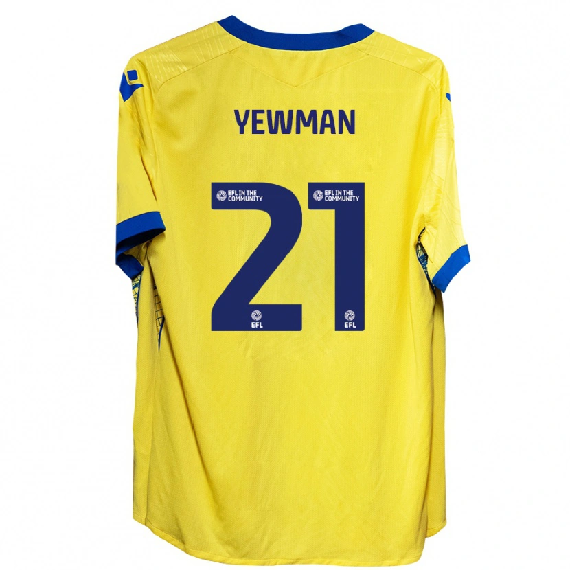 Danxen Hombre Camiseta Lucy Yewman #21 Amarillo Azul 2ª Equipación 2025/26 La Camisa