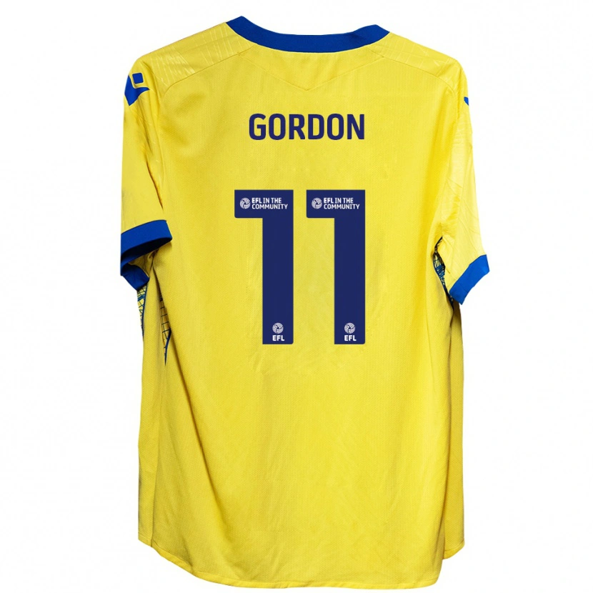 Danxen Hombre Camiseta John-Kymani Gordon #11 Amarillo Azul 2ª Equipación 2025/26 La Camisa