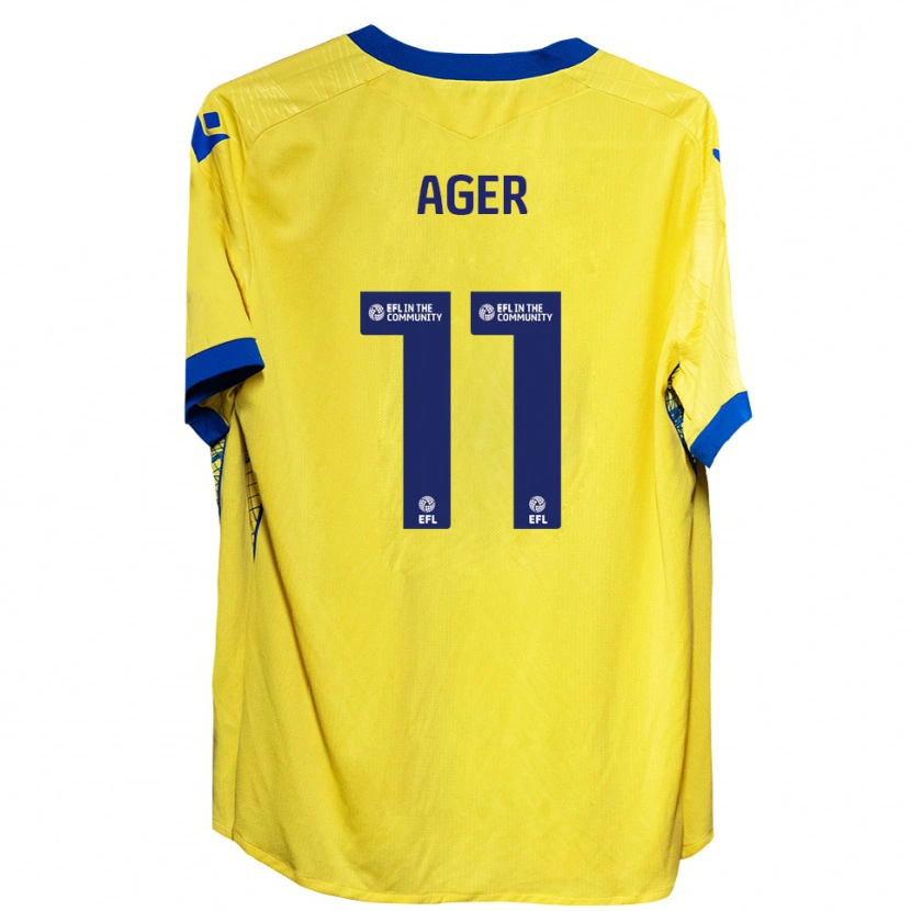 Danxen Hombre Camiseta Emily Ager #11 Amarillo Azul 2ª Equipación 2025/26 La Camisa