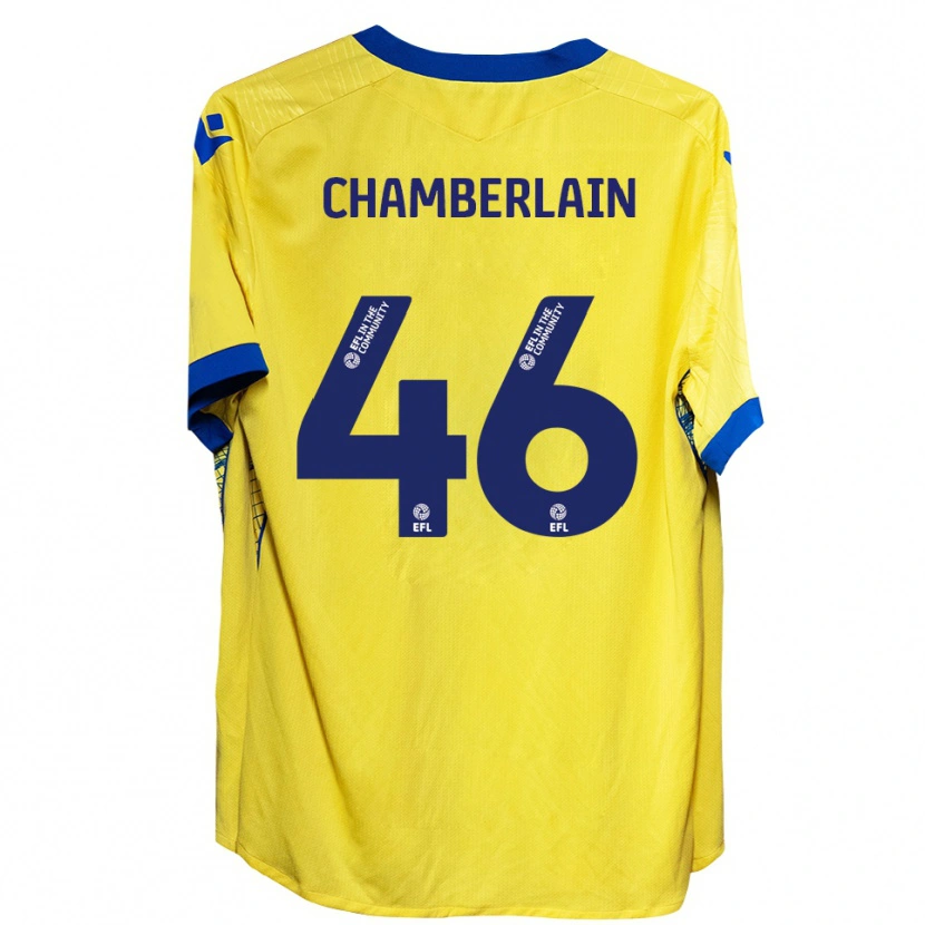 Danxen Hombre Camiseta Harrison Chamberlain #46 Amarillo Azul 2ª Equipación 2025/26 La Camisa
