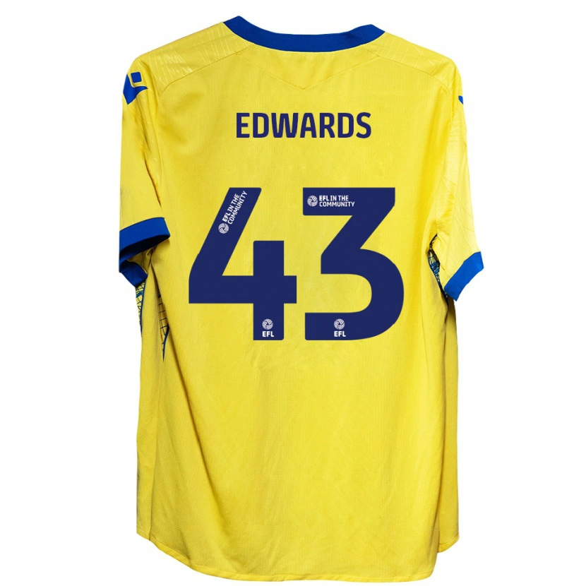 Danxen Hombre Camiseta Frankie Edwards #43 Amarillo Azul 2ª Equipación 2025/26 La Camisa