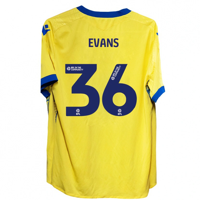Danxen Hombre Camiseta Makise Evans #36 Amarillo Azul 2ª Equipación 2025/26 La Camisa