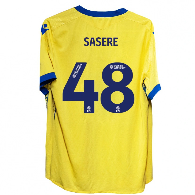 Danxen Hombre Camiseta James Sasere #48 Amarillo Azul 2ª Equipación 2025/26 La Camisa