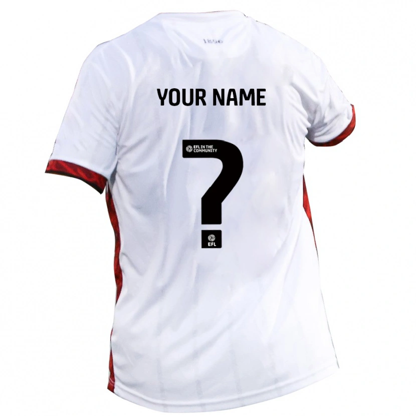 Danxen Hombre Camiseta Su Nombre #0 Blanco Rojo Negro 2ª Equipación 2025/26 La Camisa