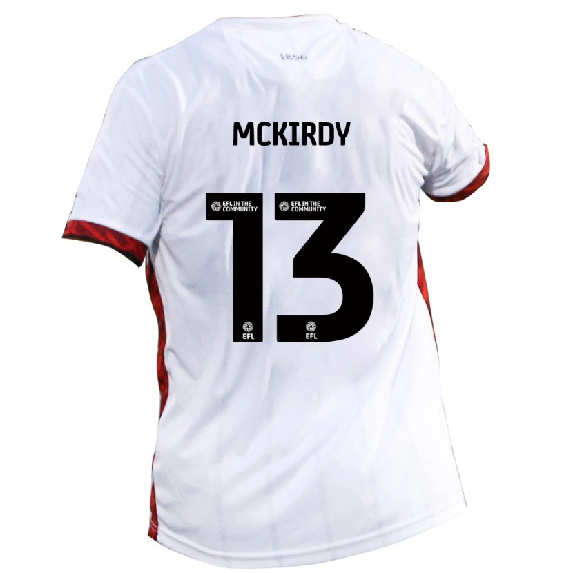 Danxen Hombre Camiseta Harry Mckirdy #13 Blanco Rojo Negro 2ª Equipación 2025/26 La Camisa