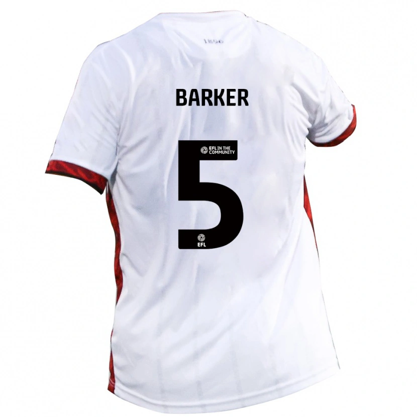 Danxen Hombre Camiseta Charlie Barker #5 Blanco Rojo Negro 2ª Equipación 2025/26 La Camisa