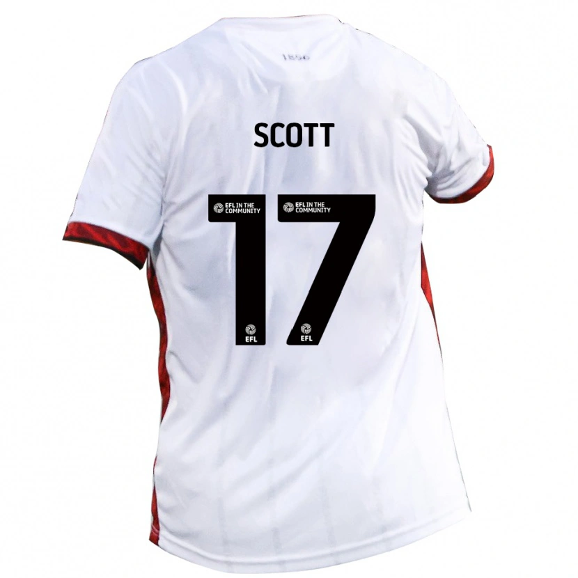 Danxen Hombre Camiseta Kyle Scott #17 Blanco Rojo Negro 2ª Equipación 2025/26 La Camisa