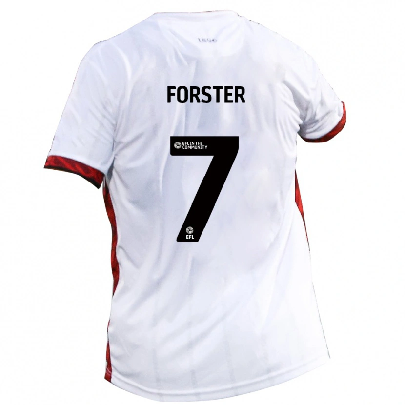 Danxen Hombre Camiseta Harry Forster #7 Blanco Rojo Negro 2ª Equipación 2025/26 La Camisa