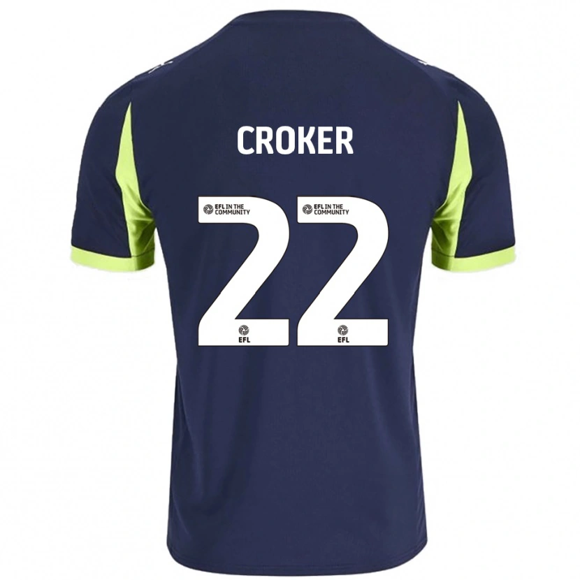 Danxen Hombre Camiseta Phil Croker #22 Azul Marino Verde Fluorescente 2ª Equipación 2025/26 La Camisa