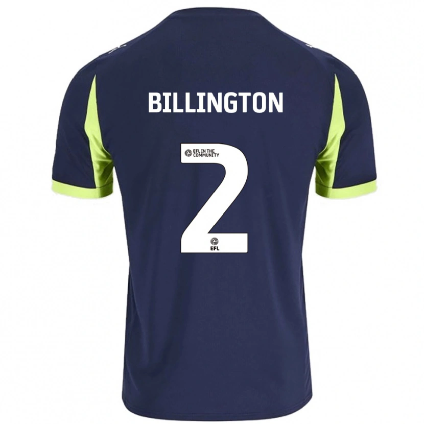 Danxen Hombre Camiseta Lewis Billington #2 Azul Marino Verde Fluorescente 2ª Equipación 2025/26 La Camisa