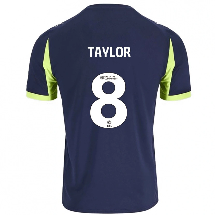 Danxen Hombre Camiseta Owen Taylor #8 Azul Marino Verde Fluorescente 2ª Equipación 2025/26 La Camisa
