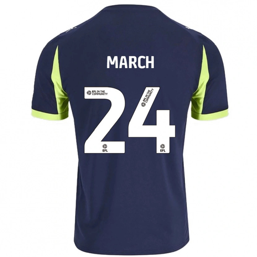 Danxen Hombre Camiseta Josh March #24 Azul Marino Verde Fluorescente 2ª Equipación 2025/26 La Camisa