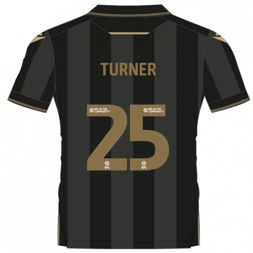 Danxen Hombre Camiseta Jake Turner #25 Negro Dorado 2ª Equipación 2025/26 La Camisa